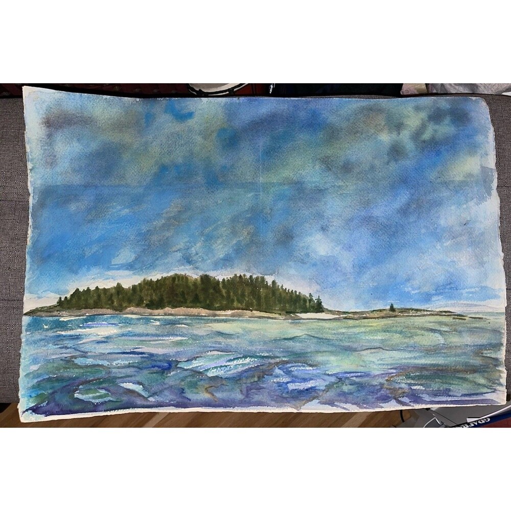 14” x 22” Watercolor Painting Unknown Artist *See Description*